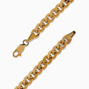 The Mens 14K Yellow Gold Diamond Anchor Chain Bracelet features a bold anchor design encrusted with sparkling diamonds, inspired by classic styles and serving as the central element on a chunky gold chain.