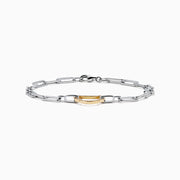 Signature Sterling Silver & 14K Gold Diamond Silhouette Paperclip Bracelet