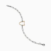 Signature Sterling Silver & 14K Gold Diamond Silhouette Paperclip Bracelet