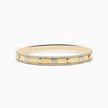 The DOro 14K Yellow Gold Bezel Set Diamond Bangle 1.72 TCW features a row of round and rectangular diamonds in bezels with delicate beaded edges, all beautifully displayed against a white background.