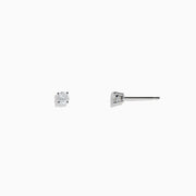 The 14K White Gold Diamond Solitaire Stud Earrings, 0.25 TCW, feature small round diamonds in a classic prong setting, displayed on a plain white background.