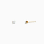 A pair of 14K Yellow Gold Diamond Solitaire Stud Earrings, 0.25 TCW, shown against a plain white background.