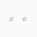 A pair of 14K White Gold Diamond Solitaire Stud Earrings, 0.75 TCW, featuring round sparkling diamonds in a classic prong setting against a plain white background.