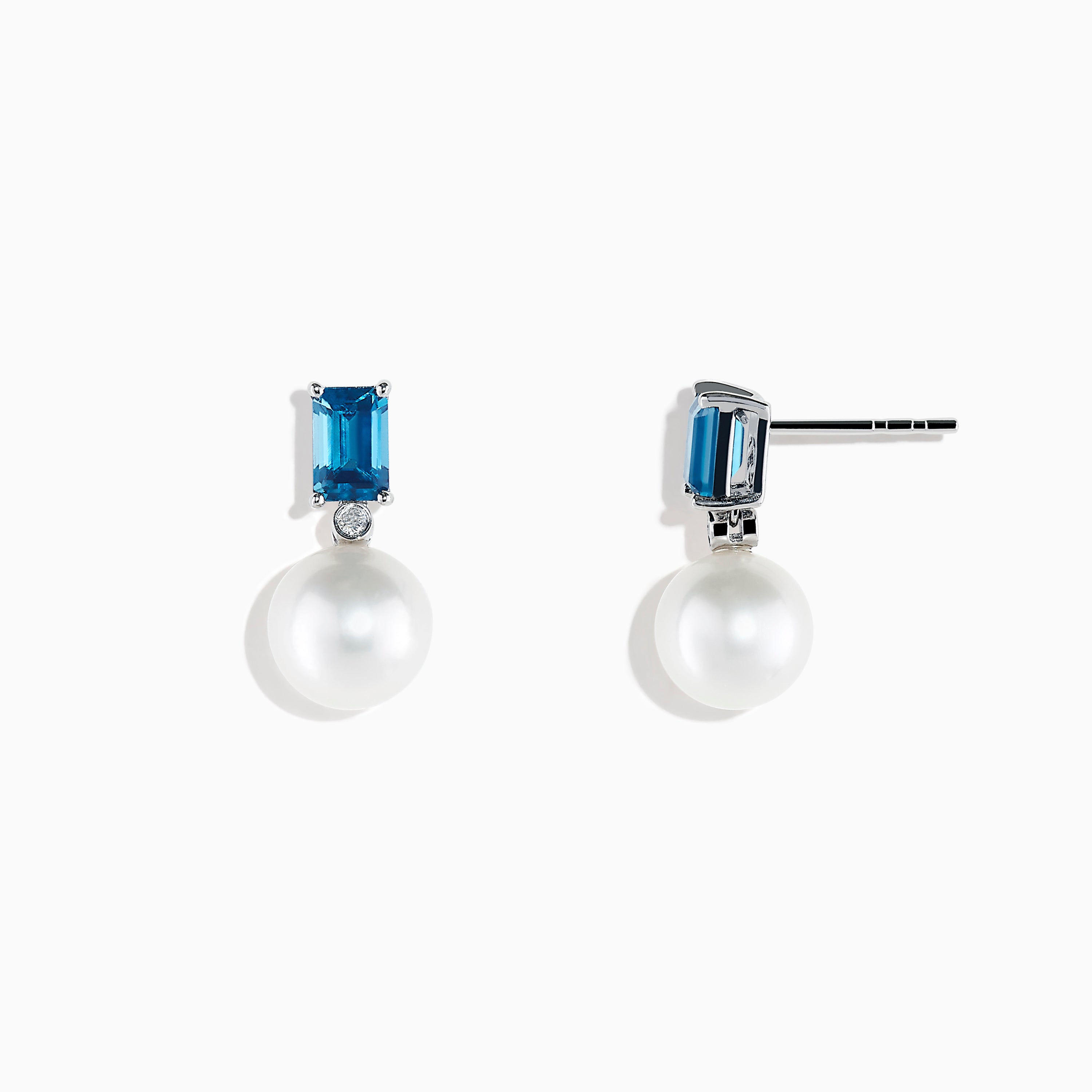 Blast Off Pearl and White Topaz Gold Vermeil Earrings