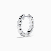 A pair of Lab Grown Round Diamond 2.50ct Inside Out Hoop Earrings in 14K white gold, displayed upright on a plain white background.
