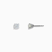 14 Karat White Gold Diamond Stud Earrings with 1.00TCW round diamonds are shown on a plain white background.