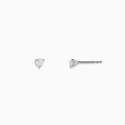 A pair of 14 karat white gold stud earrings featuring 0.20TCW round diamonds, displayed against a plain white background.