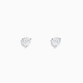 A pair of 14 Karat white gold diamond stud earrings featuring 1.25TCW round diamonds, displayed on a plain white background.
