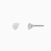 14 Karat White Gold Diamond Stud Earrings with 1.50TCW round diamonds in four-prong settings are shown on a white background.