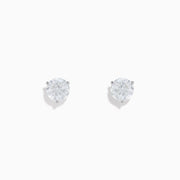 14 Karat White Gold Diamond Stud Earrings featuring round diamonds totaling 2.00TCW are displayed against a plain white background.