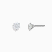 14 Karat White Gold Diamond Stud Earrings featuring round diamonds totaling 2.00TCW are displayed against a plain white background.