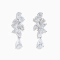 Lab Grown Pear and Marquise Diamond 3.61ct Statement Drop Earrings in 14K White Gold feature cascading pear and marquise diamonds set in a bold, elegant drop design.
