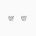 Lab Grown Diamond Heart Shaped 1.96ct Stud Earrings in 14K White Gold, featuring sparkling heart-shaped lab created diamond studs set in white gold and displayed against a plain white background.