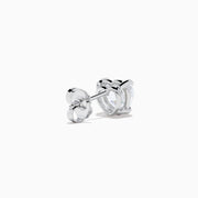Lab Grown Diamond Heart Shaped 1.96ct Stud Earrings in 14K White Gold, featuring sparkling heart-shaped lab created diamond studs set in white gold and displayed against a plain white background.
