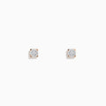 A pair of 14K white & rose gold diamond solitaire stud earrings, 0.10 TCW, shown on a plain white background.