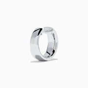 A pair of 14K White Gold Diamond Three Row Pave Small Hoop Earrings is shown on a plain white background, featuring multiple rows of sparkling diamonds in an elegant pave small hoop design.