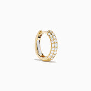 14K Yellow Gold Diamond 3-Row Pavé Huggie Earrings