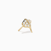 14K Yellow Gold Diamond Pavé Stingray Stud Earrings