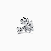 The 14K White Gold Diamond Flower Stud Earrings feature sparkling diamond-encrusted petals in a blossom design for timeless elegance.