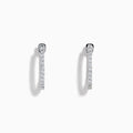 The 14K White Gold Pave Diamond Hoop Earrings 5/8" feature sparkling pave diamonds set in an elegant white gold hoop, displayed on a plain white background.