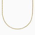 The 14K Yellow Gold Rope 20 Chain showcases a twisted, textured design and is displayed in a gentle curve against a plain white background.