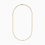 The 14K Yellow Gold Rope 20 Chain showcases a twisted, textured design and is displayed in a gentle curve against a plain white background.
