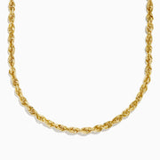 The Mens 14K Yellow Gold Rope 26 Chain features a twisted, textured rope design in 14K yellow gold, displayed against a plain white background.