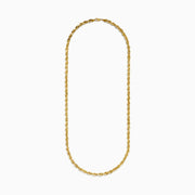 The Mens 14K Yellow Gold Rope 26 Chain features a twisted, textured rope design in 14K yellow gold, displayed against a plain white background.