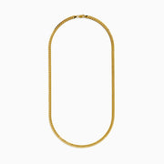 The 14K Yellow Gold Cuban Chain 22 features a flat, tightly linked design and is displayed in a curved U-shape against a plain white background.