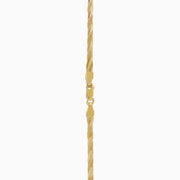 A close-up of the 14K Yellow Gold Textured Braided Herringbone Chain, displayed in a semicircle against a plain white background.