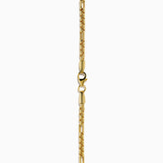 The Men's 14K Yellow Gold Alternate Round Box 2.5 mm Gauge Necklace is displayed against a white background. The chain forms a gentle curve, showcasing its shiny finish and distinctive repeating box pattern.