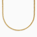 A 14K Yellow Gold Hollow San Marco Chain Necklace, 17 inches, is displayed on a white background.