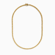 A 14K Yellow Gold Hollow San Marco Chain Necklace, 17 inches, is displayed on a white background.