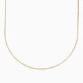 The 14K Yellow Gold Bead Necklace is a thin, delicate chain displayed against a plain white background.
