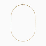 The 14K Yellow Gold Bead Necklace is a thin, delicate chain displayed against a plain white background.