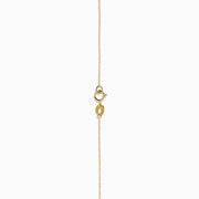 14K Yellow Gold Beaded Station Pearl Solitaire Necklace