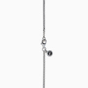 Men's 925 Sterling Silver Black Spinel Skull Pendant displayed on a plain white background, featuring a detailed skull pendant encrusted with small black spinel stones on a sterling silver chain necklace.