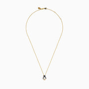 14K Yellow Gold Opal, Blue Sapphire and Black Diamond Penguin Pendant