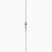 The 18K White Gold Pink Sapphire and Diamond Pendant features a teardrop-shaped pink sapphire surrounded by diamonds, with more diamonds on the bail, shown on a white background.