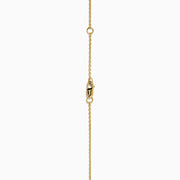 Lab Grown Diamond 1.00ct Hexagon Solitaire Necklace in 14K Yellow Gold—a striking gold chain necklace showcasing a hexagonal pendant with a central lab grown diamond, beautifully displayed on a white background.