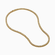 The 14K Yellow Gold Miracle Set Diamond Tennis Necklace, featuring an intricate pattern and embedded diamonds, is displayed against a white background.