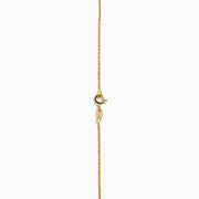 Elegant and minimalistic, the DOro 14K Yellow Gold Diamond Cluster Disc Necklace features a thin chain and a round pendant with sparkling diamonds, bordered by a delicate gold beaded edge.