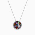 A 14K gold chain necklace with a starfish-shaped pendant, adorned with multicolored sapphires and diamonds, inspired by the Watercolors Multi Sapphire and Diamond Starfish Pendant.