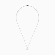 The 14K White Gold 1.00ct Lab Grown Diamond Pendant features a single round lab-grown diamond on a fine white gold chain, shown against a white background.