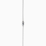 The Lab Grown Pear and Round Diamond Butterfly Pendant in 14K White Gold features four clear, pear-cut lab-grown diamonds set on a delicate silver chain, creating an elegant butterfly that sparkles beautifully.