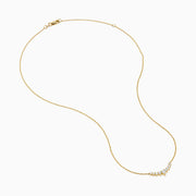 Lab Grown Diamond Graduated Curved Bar Necklace in 14K Yellow Gold