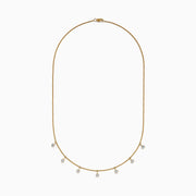 Lab Grown Diamond Bezel-Set Dangle Station Necklace in 14K Yellow Gold