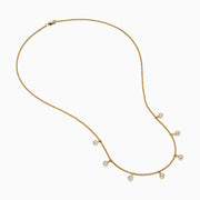 Lab Grown Diamond Bezel-Set Dangle Station Necklace in 14K Yellow Gold