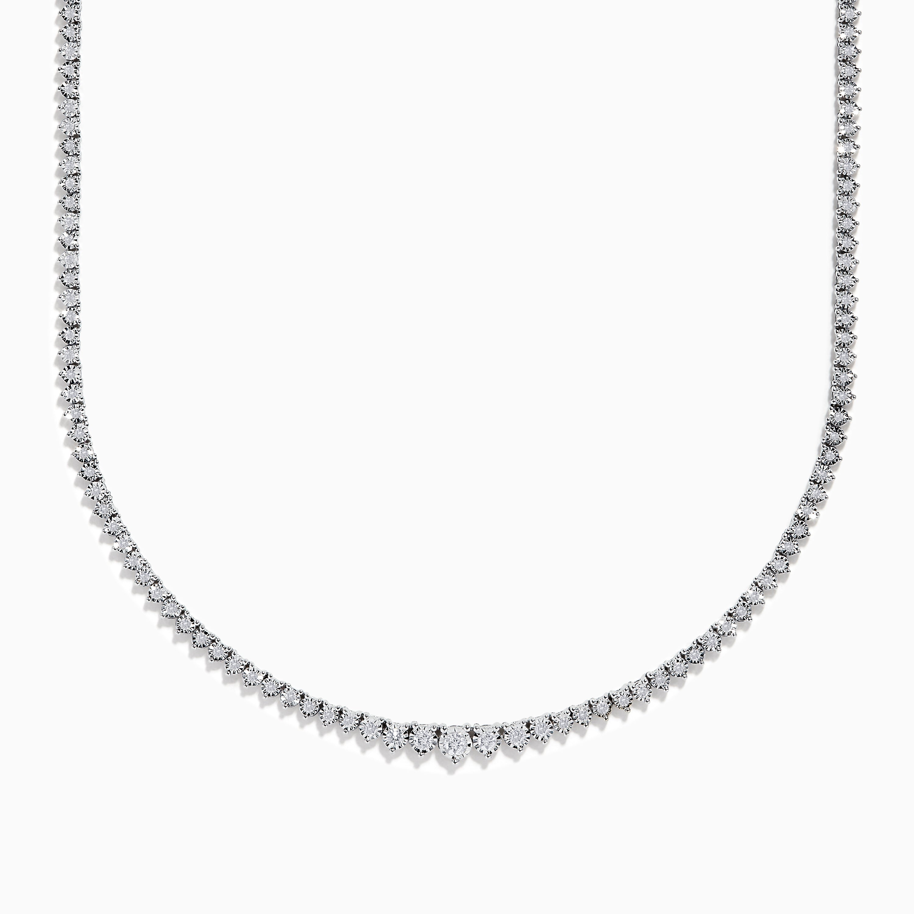 18ct White gold diamond pave tennis charm main image 0