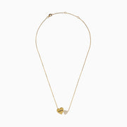 The Novelty 14K Yellow Gold Diamond Mama Heart Necklace features two pendants: one engraved with mama and a smaller, diamond-accented heart—an ideal gift to celebrate love and motherhood.